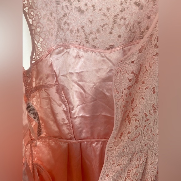 WHBM| Powder Pink Lace Overlay Sleeveless Dress Pleats Size 8 - Picture 12 of 15